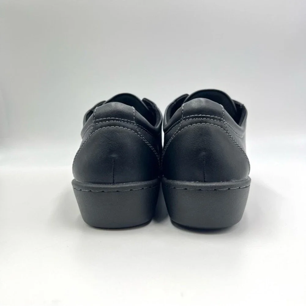 Eastland Womens Size 9.5 Black Faux Vegan Leather Lace Up Oxfords Loafers‎ Shoes